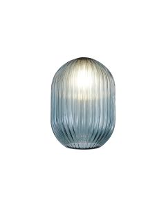 Giuseppe 12x16.5cm Almond Ribbed (T) Petrol Blue Glass Shade
