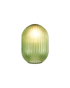 Giuseppe 12x16.5cm Almond Ribbed (T) Green Glass Shade