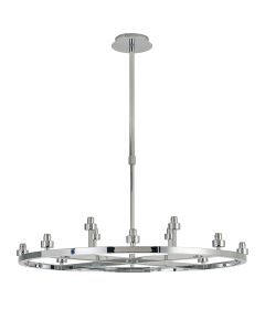 Giuseppe 80cm Polished Chrome 8 + 4 Light Round G9 Universal Cartwheel Telescopic Light (FRAME ONLY), For A Vast Range Of Glass Shades