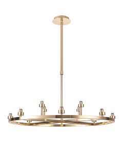 Giuseppe 80cm French Gold 8 + 4 Light Round G9 Universal Cartwheel Telescopic Light (FRAME ONLY), For A Vast Range Of Glass Shades
