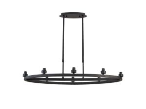 Giuseppe Satin Black 8 Light Oval G9 Universal Cartwheel Telescopic Light (FRAME ONLY), For A Vast Range Of Glass Shades