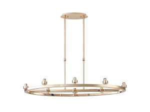 Giuseppe French Gold 8 Light Oval G9 Universal Cartwheel Telescopic Light (FRAME ONLY), For A Vast Range Of Glass Shades