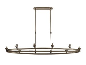 Giuseppe Antique Brass 10 Light Oval G9 Universal Cartwheel Telescopic Light (FRAME ONLY), For A Vast Range Of Glass Shades