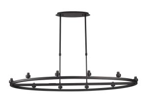 Giuseppe Satin Black 10 Light Oval G9 Universal Cartwheel Telescopic Light (FRAME ONLY), For A Vast Range Of Glass Shades
