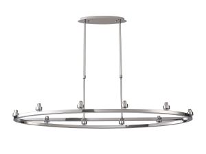 Giuseppe Polished Chrome 10 Light Oval G9 Universal Cartwheel Telescopic Light (FRAME ONLY), For A Vast Range Of Glass Shades