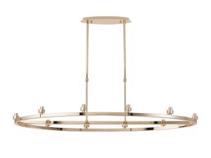 Giuseppe French Gold 10 Light Oval G9 Universal Cartwheel Telescopic Light (FRAME ONLY), For A Vast Range Of Glass Shades