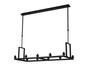 Giuseppe Satin Black 10 Light Rectangle G9 Universal Linear Telescopic Light (FRAME ONLY), For A Vast Range Of Glass Shades