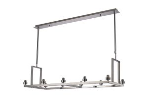 Giuseppe Polished Chrome 10 Light Rectangle G9 Universal Linear Telescopic Light (FRAME ONLY), For A Vast Range Of Glass Shades