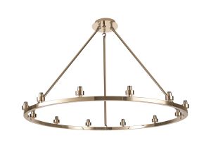 Giuseppe 95cm French Gold 12 Light Round G9 Universal Cartwheel Fixed Pendant (FRAME ONLY), For A Vast Range Of Glass Shades