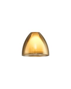 Giuseppe 12x10cm Curved Cone Gold With Inner Opal Cone (U) Glass Shade