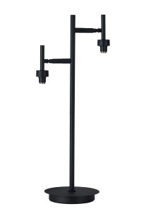 Giuseppe Satin Black 2 Light G9 Reader Table Lamp Without Shade, For A Vast Range Of Glass Shades (Up To 200g)
