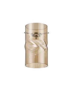 Giuseppe 10x18cm Twisted Cylinder (V) Cognac Glass Shade c/w Polished Chrome 3 Rod Suspension Plate (NOT SUITABLE FOR ALL FRAMES)