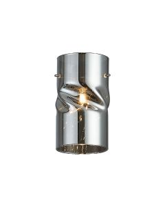 Giuseppe 10x18cm Twisted Cylinder (V) Chrome Glass Shade c/w Polished Chrome 3 Rod Suspension Plate (NOT SUITABLE FOR ALL FRAMES)