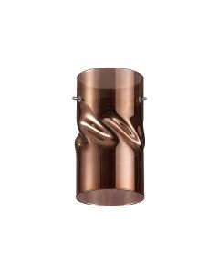 Giuseppe 10x18cm Twisted Cylinder (V) Copper Glass Shade c/w Polished Chrome 3 Rod Suspension Plate (NOT SUITABLE FOR ALL FRAMES)