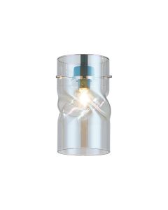 Giuseppe 10x18cm Twisted Cylinder (V) Deep Iridescent Glass Shade c/w Polished Chrome 3 Rod Suspension Plate (NOT SUITABLE FOR ALL FRAMES)