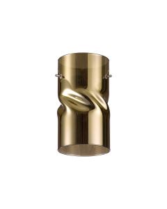 Giuseppe 10x18cm Twisted Cylinder (V) Gold Glass Shade c/w Polished Chrome 3 Rod Suspension Plate (NOT SUITABLE FOR ALL FRAMES)