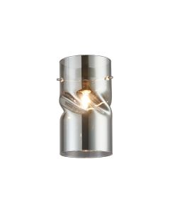 Giuseppe 10x18cm Twisted Cylinder (V) Smoke Plated Glass Shade c/w Polished Chrome 3 Rod Suspension Plate (NOT SUITABLE FOR ALL FRAMES)