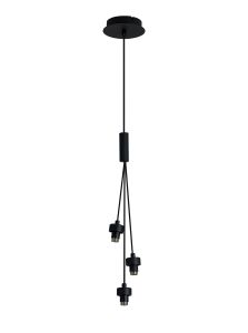Giuseppe 12cm Satin Black 3 Light G9 Universal 2m Drop 1 Drop Cluster Pendant (FRAME ONLY), For A Vast Range Of Glass Shades