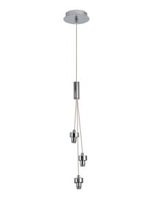Giuseppe 12cm Polished Chrome 3 Light G9 Universal 2m Drop 1 Drop Cluster Pendant (FRAME ONLY), For A Vast Range Of Glass Shades