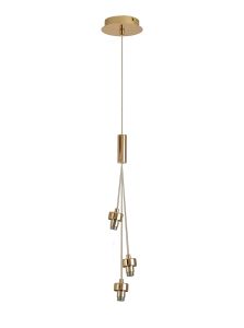 Giuseppe 12cm French Gold 3 Light G9 Universal 2m Drop 1 Drop Cluster Pendant (FRAME ONLY), For A Vast Range Of Glass Shades