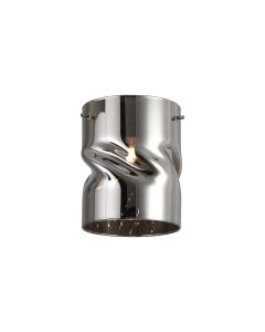 Giuseppe 12x15cm Twisted Cylinder (V) Chrome Glass Shade c/w Polished Chrome 3 Rod Suspension Plate (NOT SUITABLE FOR ALL FRAMES)