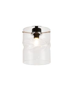 Giuseppe 12x15cm Twisted Cylinder (V) Clear Glass Shade c/w Polished Chrome 3 Rod Suspension Plate (NOT SUITABLE FOR ALL FRAMES)