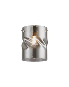 Giuseppe 12x15cm Twisted Cylinder (V) Smoke plated Glass Shade c/w Polished Chrome 3 Rod Suspension Plate (NOT SUITABLE FOR ALL FRAMES)