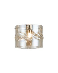 Giuseppe 15x12cm Twisted Cylinder (V) Cognac Glass Shade c/w Polished Chrome 3 Rod Suspension Plate (NOT SUITABLE FOR ALL FRAMES)