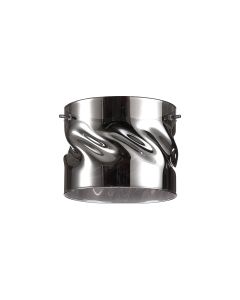 Giuseppe 15x12cm Twisted Cylinder (V) Chrome Glass Shade c/w Polished Chrome 3 Rod Suspension Plate (NOT SUITABLE FOR ALL FRAMES)