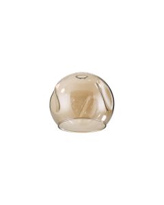 Giuseppe 14x12cm Open Mouth (Z) Round With Oval Dimples Cognac Globe Glass Shade