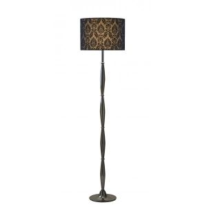 (SOLD AS PK 2S)PRESTON FLOOR LAMP BLACK CHROME - C/W SHADE - PRE4967/P