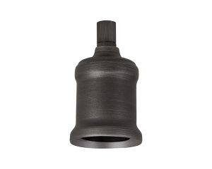 Briciole 5cm Metal Lampholder Kit, Aged Pewter, E27 c/w Cable Clamp, NOT Suitable For Shades & Cages