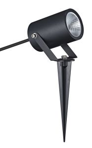 Quebec Spike/Wall Light, 10W LED, 3000K, 1100lm, IP65, Black, 3yrs Warranty