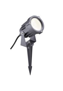 Datialessandro Spike/Wall Light, 1 x 15W LED, 3000K, 1050lm, 30 Degree, IP65, Grey/Black, c/w 2m Cable, 3yrs Warranty