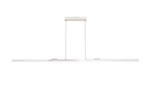 Noches Extendable Linear Pendant , 40W LED, Remote Control CCT Tuneable White 3000K-6000K, 2200lm, Sand White/Aluminium, 3yrs Warranty
