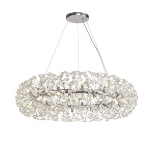Hiphonic Pendant 1m Ring 26 Light G9 Polished Chrome/Crystal