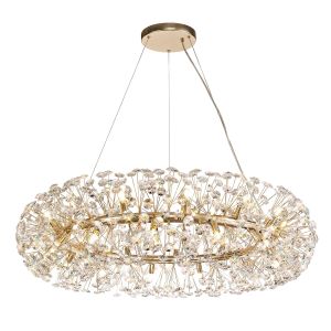 Hiphonic Pendant 1m Ring 26 Light G9 French Gold/Crystal