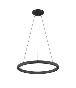 Riumar Ring Pendant 62cm 40W+15W LED, 3 Way Relay, 3000K, 3800lm, Black, 3yrs Warranty