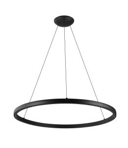 Riumar Ring Pendant 92cm 60W+20W LED, 3 Way Relay, 3000K, 5800lm, Black, 3yrs Warranty