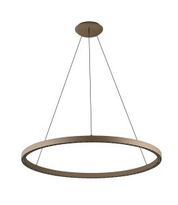 Riumar Ring Pendant 92cm 60W+20W LED, 3 Way Relay, 3000K, 5800lm, Sand Brown, 3yrs Warranty