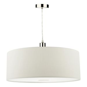 Ronda E27 Non Electric White Smooth Faux Silk 60cm Drum Shade With Soft White Acrylic Diffuser (Shade Only)