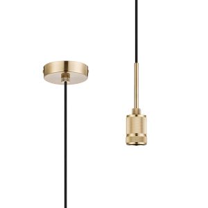 Viva 10cm Knurled Pendant Light (FRAME ONLY) 1.6m, 1 x E27, Brass