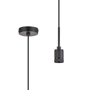 Viva 10cm Knurled Pendant Light (FRAME ONLY) 1.6m, 1 x E27, Black
