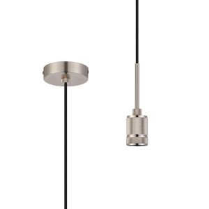 Viva 10cm Knurled Pendant Light (FRAME ONLY) 1.6m, 1 x E27, Satin Nickel