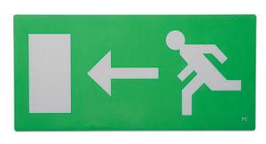Saxby RUNLEG2 Single Runner Fire Exit Sign Arrow Left Green Acrylic Finish