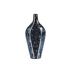 (DH) Sapphire Mosaic Vase Small Blue/Silver