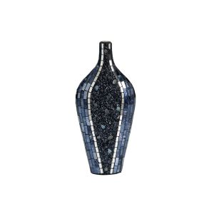 (DH) Sapphire Mosaic Vase Small Blue/Silver