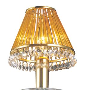 Crystal Clip-On Shade With Amber Glass Rods French Gold/Crystal