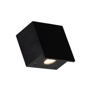 Shella Square Wall Light, 3W LED, 3000K, 180lm, IP65, Black, 3yrs Warranty