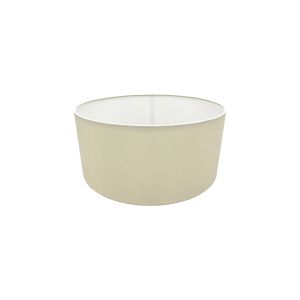 Sigma Round Cylinder, 400 x 180mm Faux Silk Fabric Shade, Ivory Pearl/White Laminate